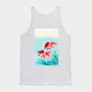 Two Veiltail Goldfish, Pink, Japan, Ohara Koson Tank Top